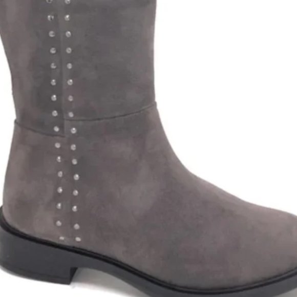 STEVEN NATURAL COMFORT Zoe Suede Riding Knee-high Boots - Grey Leather - Picture 4 of 4